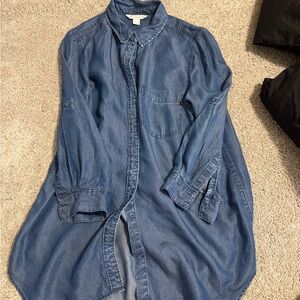 Blue Denim Button-Up Shirt